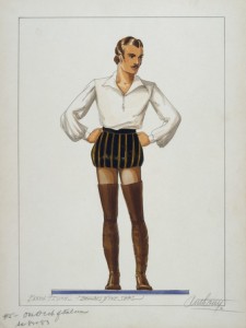 Costume Sketch of Errol Flynn as Don Juan